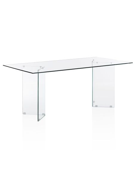 Scrivania in vetro temperato trasparente Emil 180 Scrivania in vetro temperato trasparente Emil 180