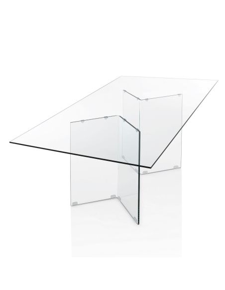 Scrivania in vetro temperato trasparente Emil 180 Scrivania in vetro temperato trasparente Emil 180
