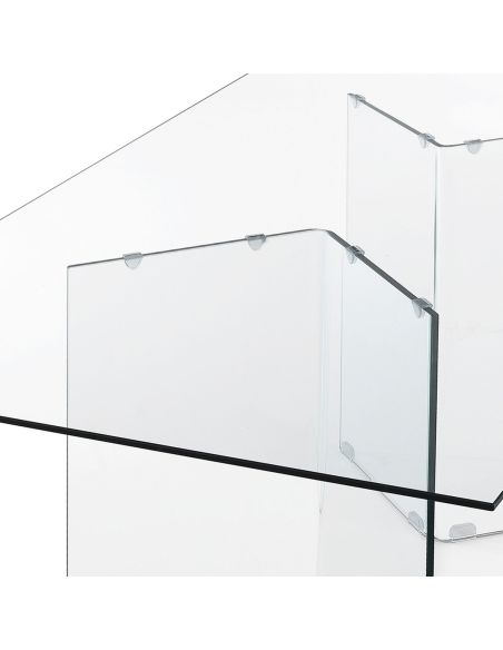 Scrivania in vetro temperato trasparente Emil 180 Scrivania in vetro temperato trasparente Emil 180