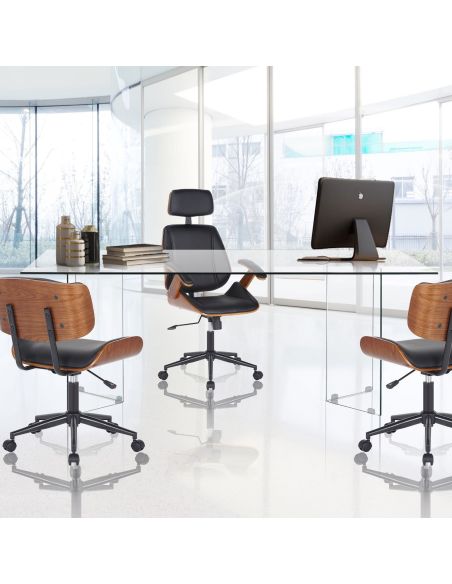 Scrivania in vetro temperato trasparente Emil 180 Scrivania in vetro temperato trasparente Emil 180