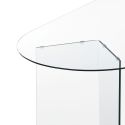 Scrivania ovale in vetro temperato trasparente Emil 180