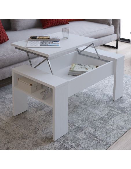 Tavolino da salotto con contenitore Garliz White