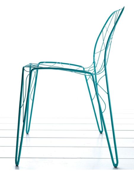 Coppia sedie da cucina in acciaio cromato o verniciato Aria