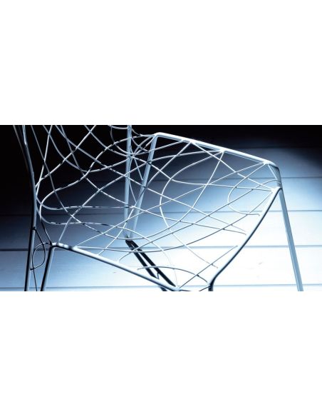 Coppia sedie da cucina in acciaio cromato o verniciato Aria