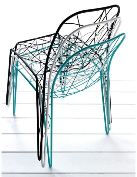 Coppia sedie da cucina in acciaio cromato o verniciato Aria