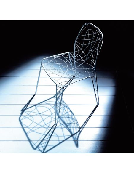 Coppia sedie da cucina in acciaio cromato o verniciato Aria