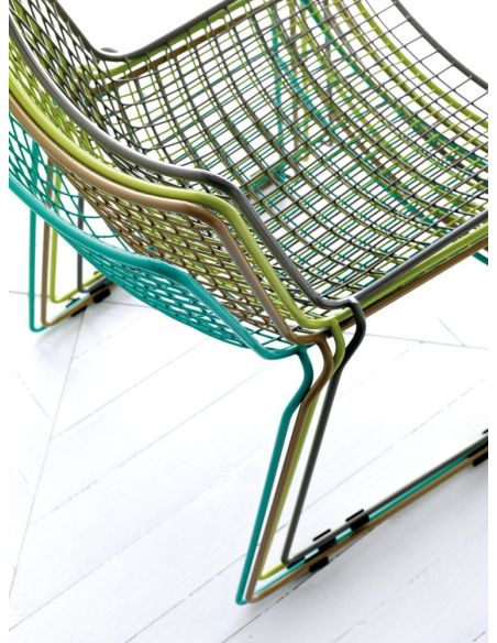 Coppia sedie da cucina in filo di acciaio Stitch