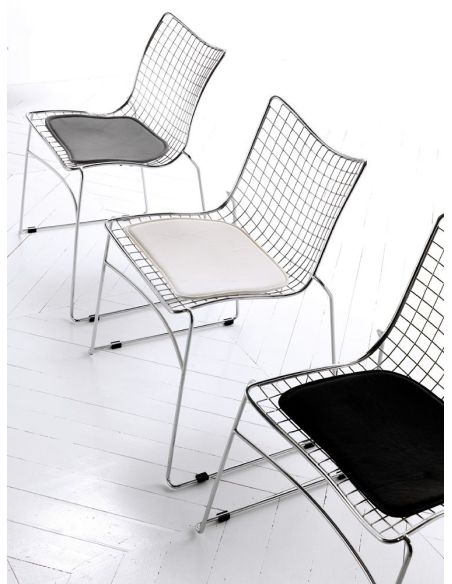 Coppia sedie da cucina in filo di acciaio Stitch