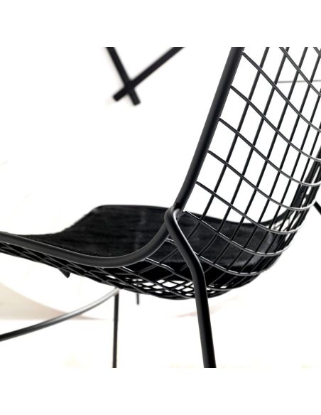 Coppia sedie da cucina in filo di acciaio Stitch