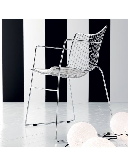 Coppia sedie da cucina con braccioli Stitch+