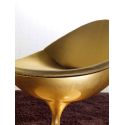 Poltrona design in alluminio foglia argento o oro Luna