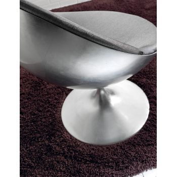 Poltrona design in alluminio foglia argento o oro Luna 2