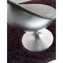 Poltrona design in alluminio foglia argento o oro Luna