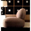 Poltrona design moderno in tessuto o pelle Scoop