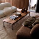 Divano 2 posti design moderno in tessuto o pelle Scoop