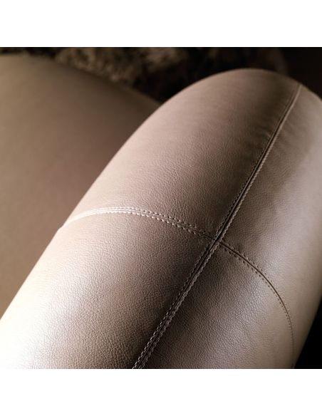 Divano 3 posti design moderno in tessuto o pelle Scoop