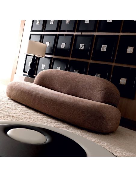 Divano 3 posti design moderno in tessuto o pelle Scoop