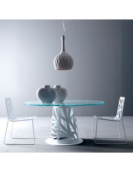 Sedia impilabile in metallo laccato Bianco o Nero Domino