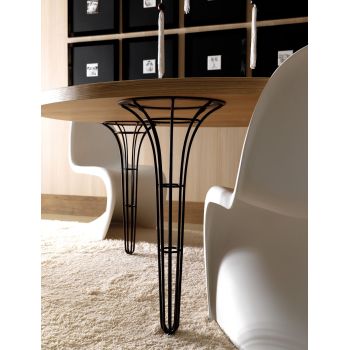 Tavolo rotondo in metallo e legno Artù 2
