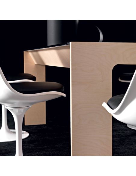 Tavolo design moderno in legno e vetro Touch Wood