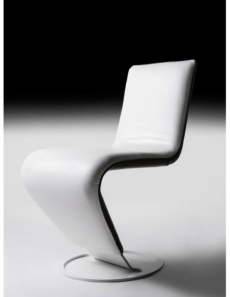 Sedia design moderno in tessuto o pelle Zig Zag