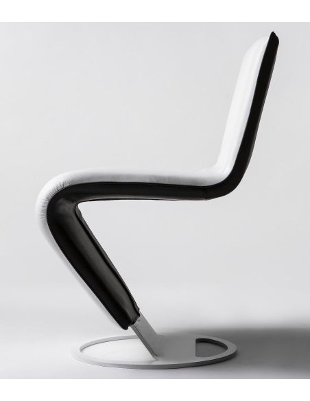 Sedia design moderno in tessuto o pelle Zig Zag