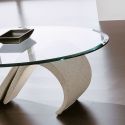 Tavolo da salotto moderno in vetro ovale bisellato Reynald