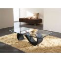 Tavolino da salotto in vetro moderno ovale 120 x 70 cm Runi