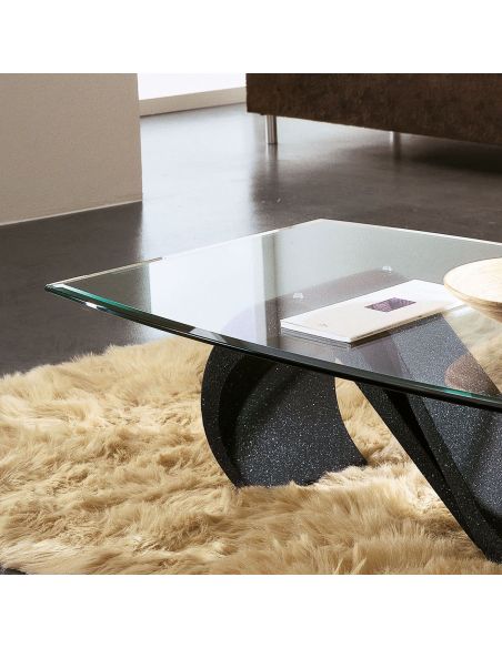 Tavolino da salotto in vetro moderno ovale 120 x 70 cm Runi