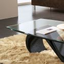 Tavolino da salotto in vetro moderno ovale 120 x 70 cm Runi