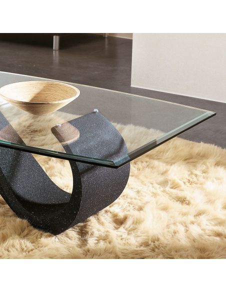 Tavolino da salotto in vetro moderno ovale 120 x 70 cm Runi