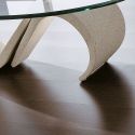Tavolino da salotto in vetro moderno ovale 120 x 70 cm Runi