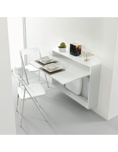 Scrivania a scomparsa con 3 sedie incorporate Jacob