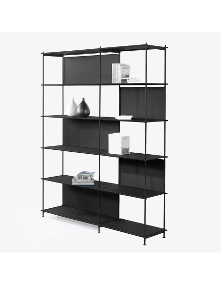 Libreria bifacciale in acciaio e laminato Miyoko