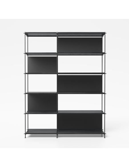 Libreria bifacciale in acciaio e laminato Miyoko