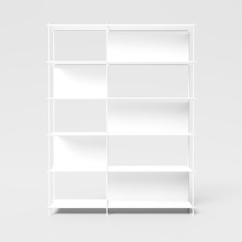 Libreria bifacciale in acciaio e laminato Miyoko 2