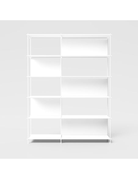 Libreria bifacciale in acciaio e laminato Miyoko