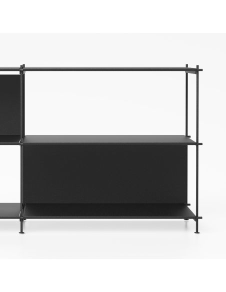 Libreria bassa in acciaio e laminato Miyoko 29