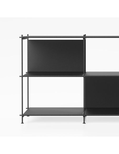 Libreria bassa in acciaio e laminato Miyoko 29