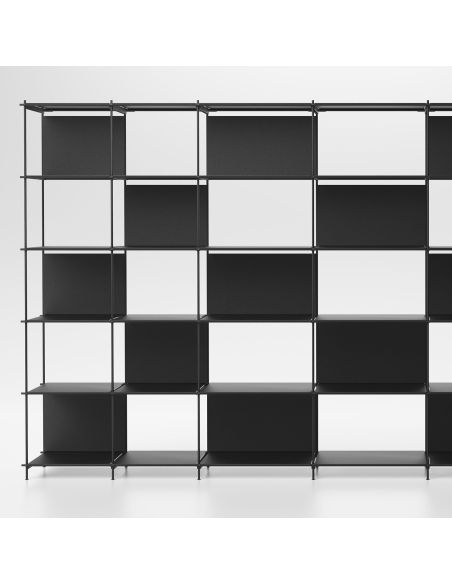 Libreria separa ambienti in acciaio e laminato Miyoko 60