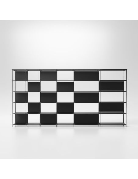 Libreria separa ambienti in acciaio e laminato Miyoko 60