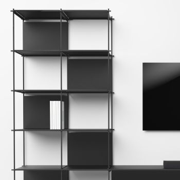 Parete attrezzata libreria in acciaio e laminato Miyoko 42 2