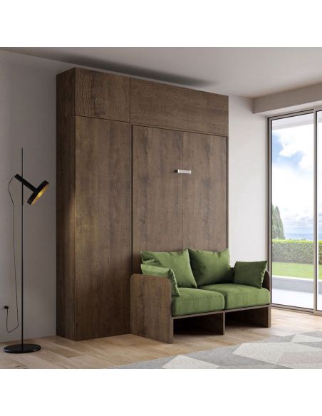 Letto a scomparsa con divano alla francese con colonna e pensili Lexton