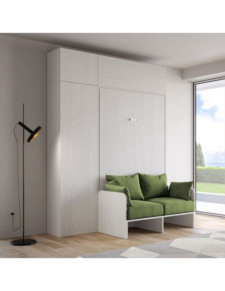 Letto a scomparsa con divano alla francese con colonna e pensili Lexton