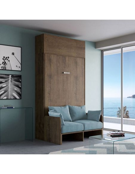 Letto a scomparsa con divano alla francese con pensile Lexton