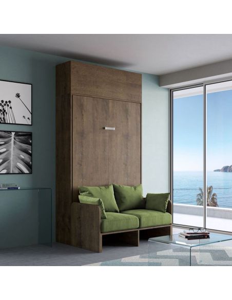 Letto a scomparsa con divano una piazza e mezza e pensile Lexton