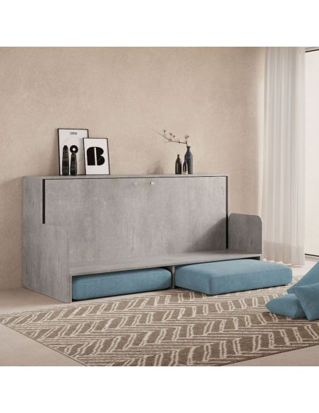 Letto singolo a scomparsa orizzontale con divano Auda