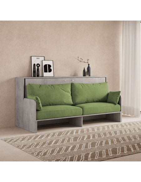 Letto singolo a scomparsa orizzontale con divano Auda