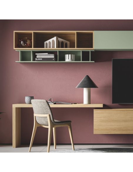 Parete attrezzata soggiorno con scrivania Lasting