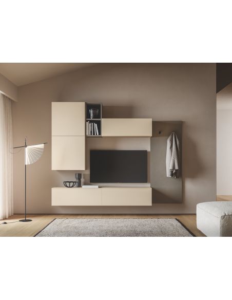 Parete attrezzata per ingresso soggiorno Lasting E